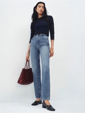 NWT Reformation Cynthia High Rise Straight Leg Jeans Colorado Wash Size 28